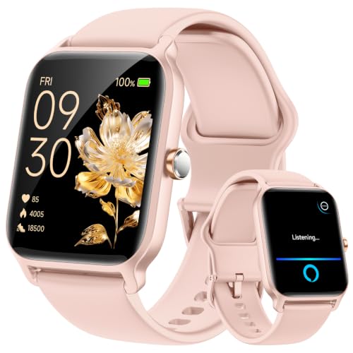Fitpolo Smart Watch for Women Android & iPhone, Alexa Built-in [1.8" HD Screen] IP68 Waterproof Fitness Watch with Bluetooth Call (Answer/Make), Heart Rate/Sleep/SpO2 Monitor, 105 Sports Trackers - color: Pink
