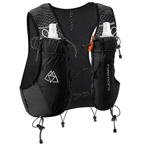 Haimont 10L Trail Running Hydration Vest with Soft Flasks - color: Black, size: Medium