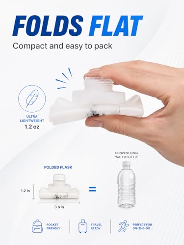 500ml Soft Flask Collapsible Water Bottle, White