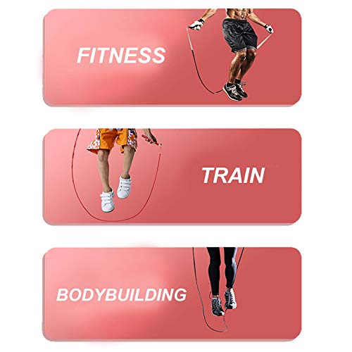 Speed Jump Rope - 360° Swivel Ball Bearing - Adjustable steel coated rope-Aluminum Anti Skipping Handle -Fitness Training Boxing Sports Exercises -Suitable for Kids and Adults - color: Red
