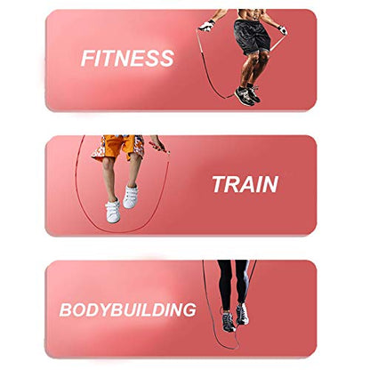 Speed Jump Rope - 360° Swivel Ball Bearing - Adjustable steel coated rope-Aluminum Anti Skipping Handle -Fitness Training Boxing Sports Exercises -Suitable for Kids and Adults - color: Red