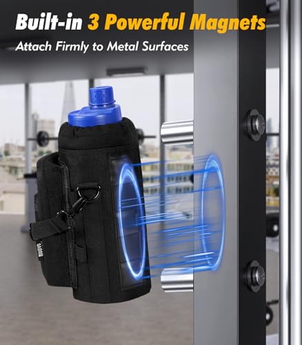 Nuovoware Magnetic Gym Bag, 40oz, Water Bottle Carrier Holder, Black - color: Black/CiXi, size: 40 Ounces - Magnetic