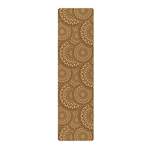 Stair Treads Ultra-Thin with Non Slip Rubber Backing 9”x26”, Mocha 1 Piece - color: Mocha, size: 9" x 26" Design #1