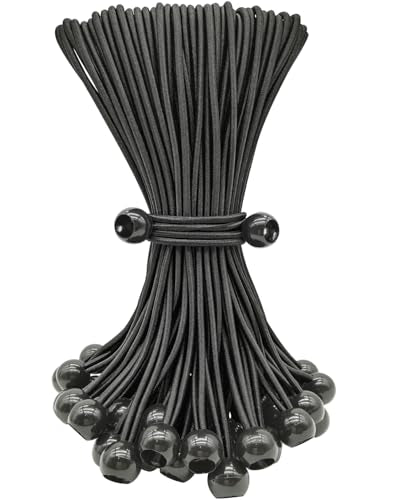 ABINLIN Ball Bungee Cords 10 Inch, 50 Pcs Bungee Cords with Balls, Black - size: Black 10 Inch 50Pcs, style: Bungee Balls