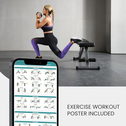 Finer Form 5-in-1 Weight Bench for Home Gym, Adjustable and Foldable