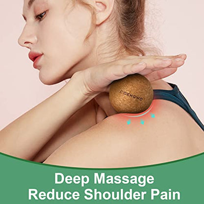 COENGWO Cork Massage Ball, Cork Myofascial Release Ball, Yoga Therapy Ball for Trigger Point Therapy, Muscle Knots, Deep Tissue Relief, 3 Inch - size: 3 inches