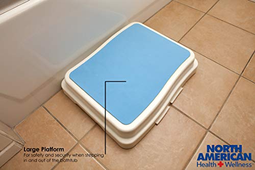Ideaworks Slip Resistant 4" Bath Step, Stackable Platform for Bathtub