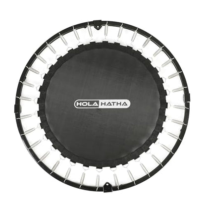 HolaHatha Foldable Mini Trampoline Fitness Rebounder for Home Gym Workouts – with 5-Level Adjustable Handle, Heavy-Duty Steel Frame, Portable Design, and Supports up to 440 Pounds