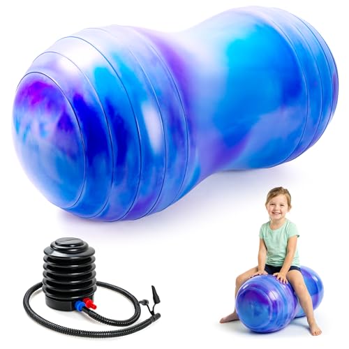 18''/20'' Peanut Ball for Kids & Adults, Anti-Burst Exercise Ball - color: Blue-purple, size: 18''(45cm*90cm)