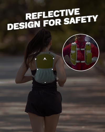Running Vest for Women and Men, Hydration Running Backpack, Runners Vest, Hydration Vest, with Front Phone Holder, Adjustable Chest and Waist Strap - color: Olive Green, size: Only Backpack