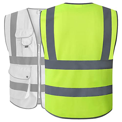 JKSafety Safety Vest for Men Women Reflective Hi Vis JK150 Yellow M - color: Yellow, size: Medium