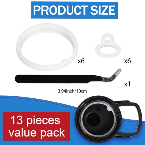 Water Bottle Lid Replacement for Thermoflask 24/32/40/64oz, Straw Gasket Replacement Accessories & Tweezers Silicone O Ring Rubber Seal Washer Part Compatible with Thermoflask Chug Spout Lid