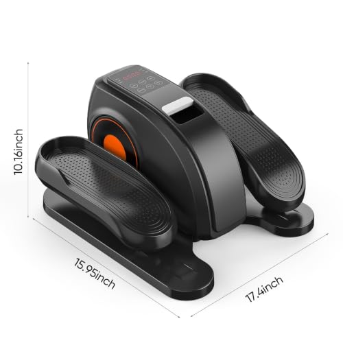 Under Desk Elliptical Machine, Electric Seated Pedal Ellipse Leg Exerciser with Remote Control, 12 Adjustable Speeds, Forward & Reverse, Mini Ellipse Leg Trainer for Home & Office - color: Solid Black