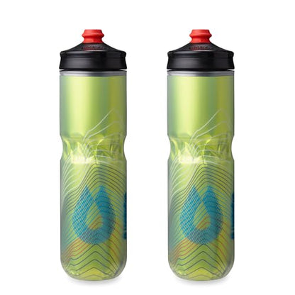 HydraPak Polar Surge Insulated Bike Water Bottle (24oz, Ascent Yellow) - color: Ascent Yellow, style: 24oz/700ml