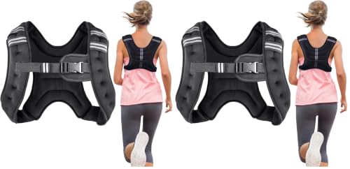 Henkelion Weighted Vest Weight Vest for Men Women Kids Weights Included, Body Weight Vests Adjustable for Running, Training Workout, Jogging, Walking - color: Black, size: 8 lbs (Pack of 2)