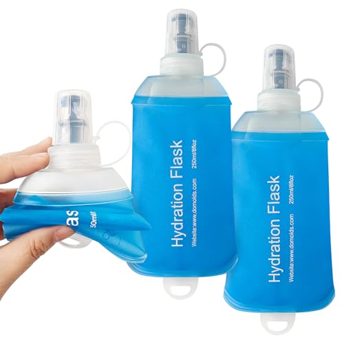 250ml Soft Flask, Soft Water Bottle for Hydration Packs, Running, Hiking, Cycling and Climbing - 2Pcs Blue - color: 250ml, 2 blue