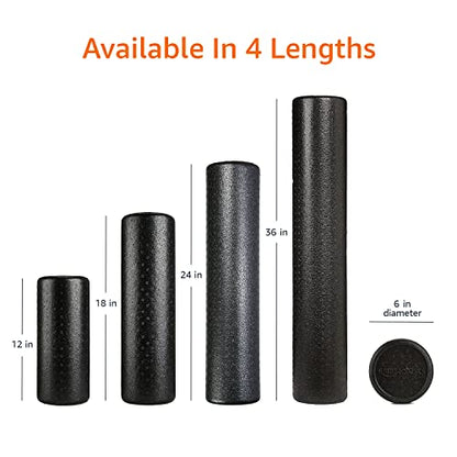 Amazon Basics High-Density Foam Roller for Exercise, Stretching and Muscle Recovery, 36 Inches, Black