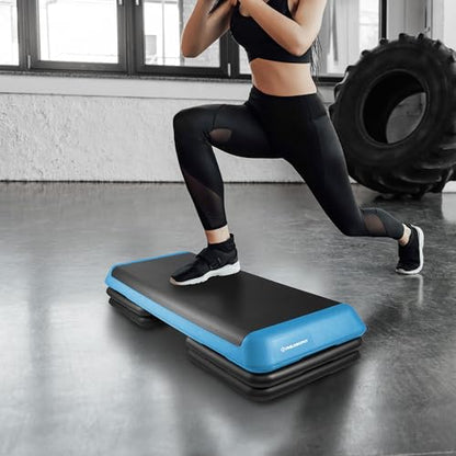 Philosophy Gym Aerobic Exercise Adjustable Step Platform, Health Club Size, with 4 Risers Included