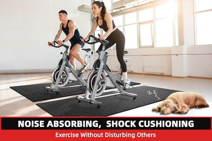 GymCope Treadmill Mat for Hardwood Floor Carpet 7'x3'/6'x3'/6'x2.5'/4'x2' - color: 84"x36"x6mm-black