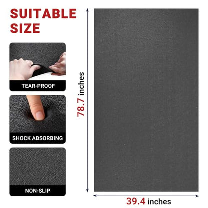 Exercise Bike Mat 70" x 30", 0.2"/0.25" Thick, Compatible with Peloton Bike - size: 79.1"L x 39.6"W x 0.25"Th