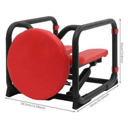 Mini Stepper with Bands & Monitor - 330LBS Hydraulic Full Body Workout, Silent Space Saving Exercise Equipment for Home Cardio, Arms, Legs & Glutes - color: Red
