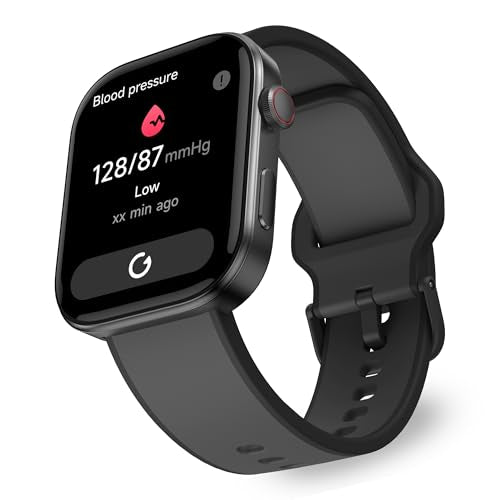 OCTANDRA Beyond VeryFit Smart Watch for Men Women 1.99" AMOLED Screen AI Voice 3ATM Fitness Tracker Watch Heart Rate/Blood Pressure/Oxygen Saturation/Stress/Step/Sleep Monitor (GTX12) (Black & Grey)