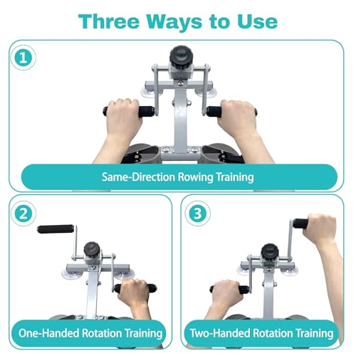Arm Bike for Physical Therapy, with A 4-Seat Suction Cup Design for More Stable Fixation, Easy Installation, and Adjustable Resistance, Smultifunction Rehabilitation Exerciser for Arm and Shoulder.