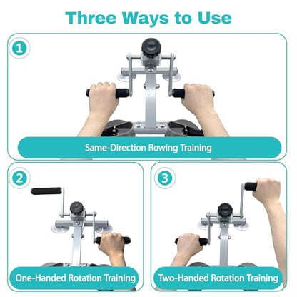 Arm Bike for Physical Therapy, with A 4-Seat Suction Cup Design for More Stable Fixation, Easy Installation, and Adjustable Resistance, Smultifunction Rehabilitation Exerciser for Arm and Shoulder.