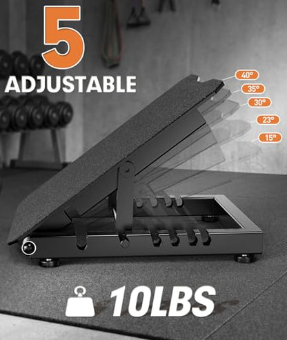 Steel Slant Board for Calf Stretching, Commercial Incline Board - color: Black
