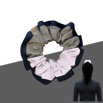 Reflective Scrunchies for Women | High Visibility Safety Hair Ties for Running, Walking, & Night Fitness | Stylish, Gentle, and Secure Ponytail Holder | Sport Gear (Blue) - color: Blue