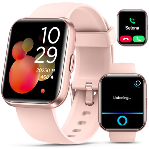 Smartwatch for Women, Compatible with Android & iPhone, 1.8'' Fitness Tracker Watch with Alexa, Call & Notification Alerts, Heart Rate & Sleep Monitor, 120 Sports Modes, Waterproof Watch for Women - color: Baby Pink