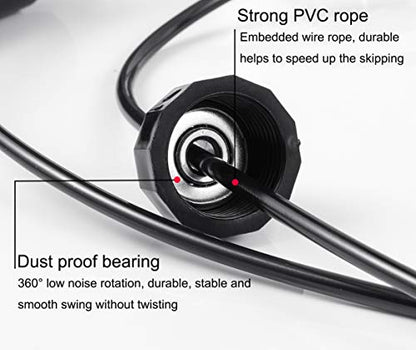 BOOMIBOO Jump Rope, Adjustable Jump Ropes,Skipping Rope Tangle-Free Rapid Speed with Ball Bearings for Women Men Kids,Exercise & Slim Body Jumprope at Home School Gym - color: Black+Blue
