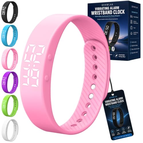 Vibrating Alarm Wristband Clock, Mens Bracelet Smart Digital Watch for Heavy Sleepers, Waterproof Effective Couples Travel Silent Shock Alarm Wake up Wrist Bracelets for Men & Women(C,Side-Button) - color: C, size: Side-Button