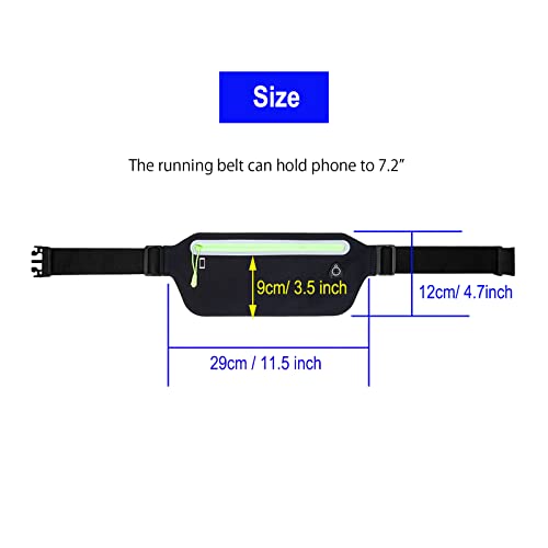 Running Belt,Slim Running Fanny Pack Waterproof Runner Workout Exercise Phone Waist Pack Belt Pouch Bags for Women Men iphone Gym