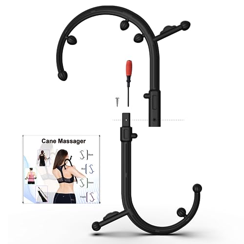 AISZG Back and Neck Massager - Massage Trigger Point Cane,Birthday Gifts for Women Men Her Him Mom,Valentines Day Gifts for Her Him Boyfriend(Black)