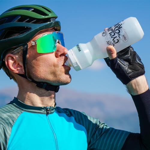 ROCKBROS Bike Water Bottle 20oz-25oz Squeeze Cycling Water Bottle BPA Free - color: 20oz Transparent Black, style: 2 Pack