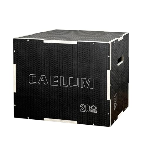CAELUM 3-in-1 Wood Plyo Box, Non-Slip Plyometric Jump Box for Gym, Squats - color: Black, size: 24" x 20" x 16"
