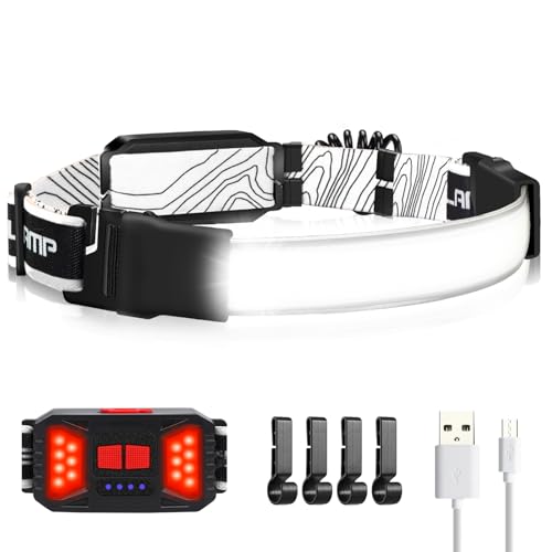 Adelante Rechargeable LED Headlamp 1 Pack, 1000LM 230° Wide Beam Head Lamp - color: Black, size: 1 pack