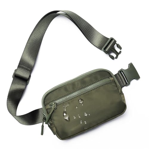 WESTBRONCO Fanny Packs for Women Men, Belt Bag with 4 Zipper Pockets, Fashion Waist Packs, Lightweight Crossbody Bags with Adjustable Strap for Workout/Running/Hiking (Green) - color: Green