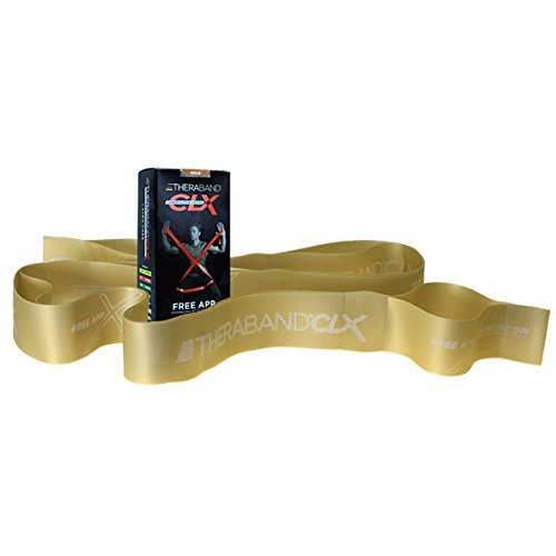 THERABAND CLX Resistance Band with Loops, 5-Foot Non-Latex Exercise Band for Mobility, Rehab, Stretching & Home Workouts, Color-Coded Resistance Levels