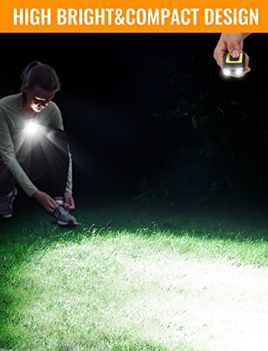 Yls Running Light for Runners Rechargeable, 5 Lighting Modes LED Clip On Flashlight, Portable Weaterproof Hat Lights, Walking Light for Night Walking, Running, Camping, Hiking, Jogging - color: Charcoal Gray