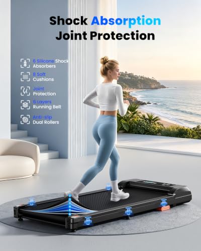 Under Desk Walking Pad Treadmill for Home - color: Black