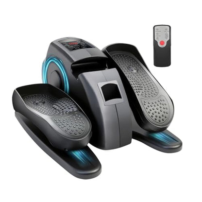 Under Desk Elliptical Machine, Ellipse Leg Exerciser as Seen on TV with Remoter, Quiet Electric Seated Pedal Exerciser, Mini Leg Exercise While Sitting for Seniors, Manual & Auto Mode