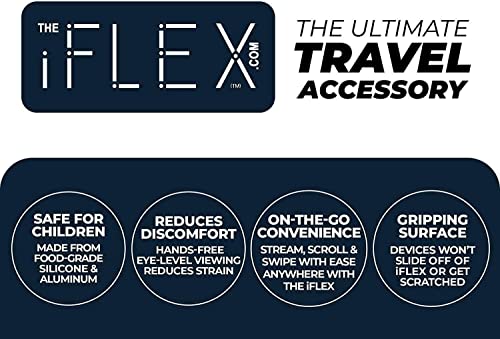 iFLEX Adjustable Cell Phone Stand & Tablet Stand for Work & Home – Flexible Phone Holder Perfect iPhone Stand for Video Calls & Holds Any Device – Non-Slip Grip, Strong & Durable (Dark Blue / 2-Pack)