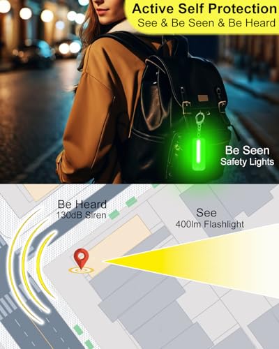 Personal Alarm for Women, Rechargeable with Safety Lights & Low Battery Notice, 130dB Siren with LED Flashlight Strobe Light for Emergency, Dual Light Sources Safety Keychain - color: pink