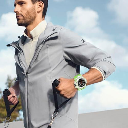FANMIS Men Sports Outdoor Watch Analog Digital Multifunctional Black Watch - color: Z Green White