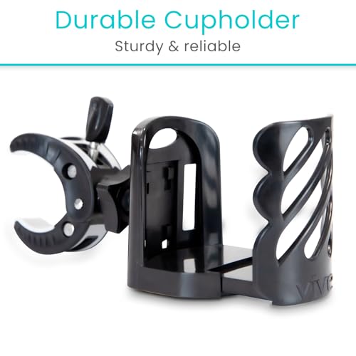 Vive Cup Holder (XL) - for Rolling Walker, Rollator, Wheelchair, Scooter