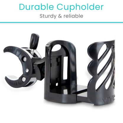 Vive Cup Holder (XL) - for Rolling Walker, Rollator, Wheelchair, Scooter
