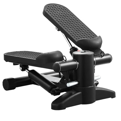 VEVOR Stair Stepper, Mini Stepper for Exercise at Home, Hydraulic Fitness Stepper with Resistance Bands, Full Body Workout Cardio Equipment, Stair Climber - style: Stair Stepper