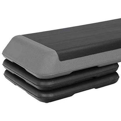 ZenStyle 43" Adjustable Aerobic Stepper Bench with 4/6/8 Inch Risers, Non-Slip Surface for Cardio, Strength Training & Home Fitness Workout - color: Grey